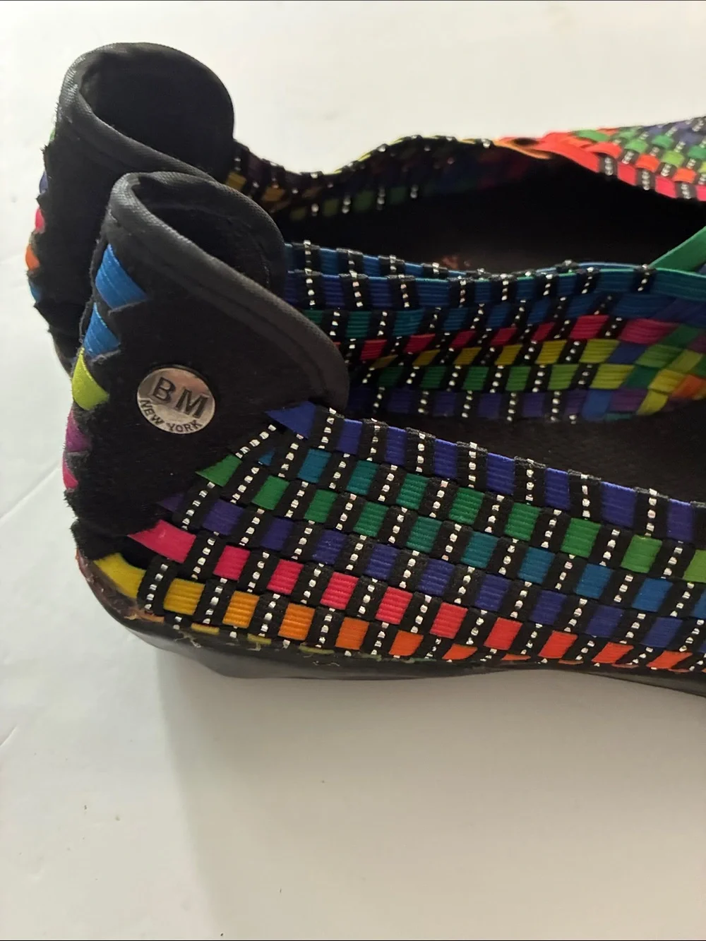 bernie mev. Rainbow Woven Ballet Flats , size 6 in excellent condition